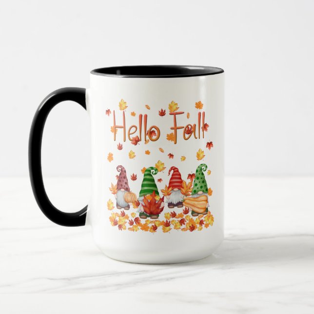 Bonjour Automne Gnome 15oz Mug (Gauche)