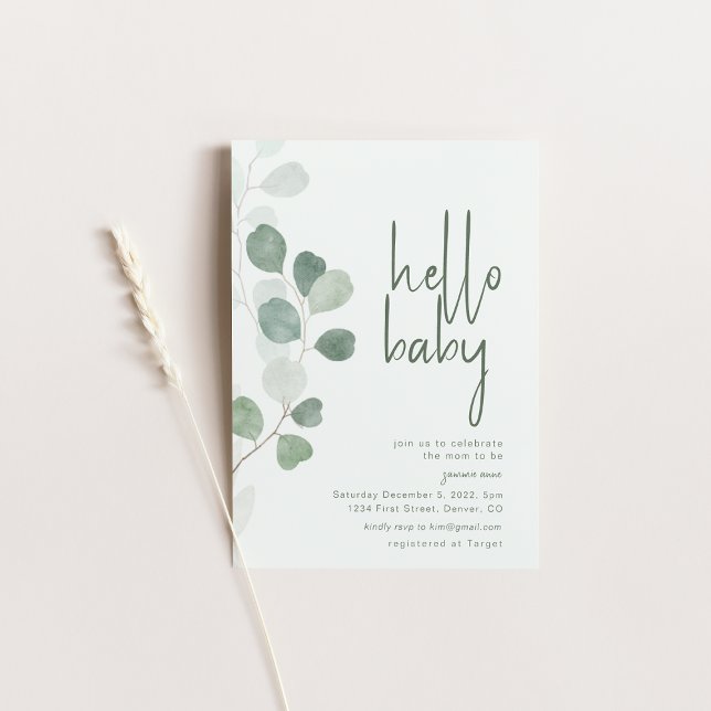 Bonjour Baby Baby shower Invitation (Créateur téléchargé)