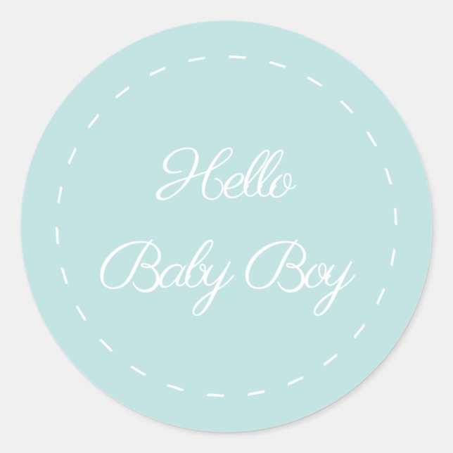 Bonjour Baby Boy Classic Round Sticker (Devant)