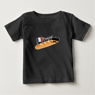 Bonjour Baguette - Funny French Food Baby T-Shirt