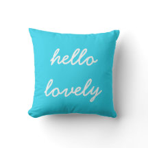 Bonjour beau coussin bleu