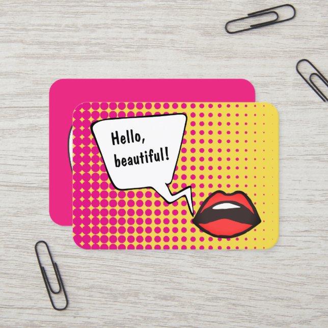 Bonjour beau ! Grand carte de visite d'art de (Devant/Arrière en situation)