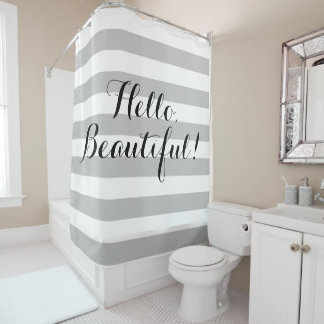 Bonjour, beau rideau en douche rayé
