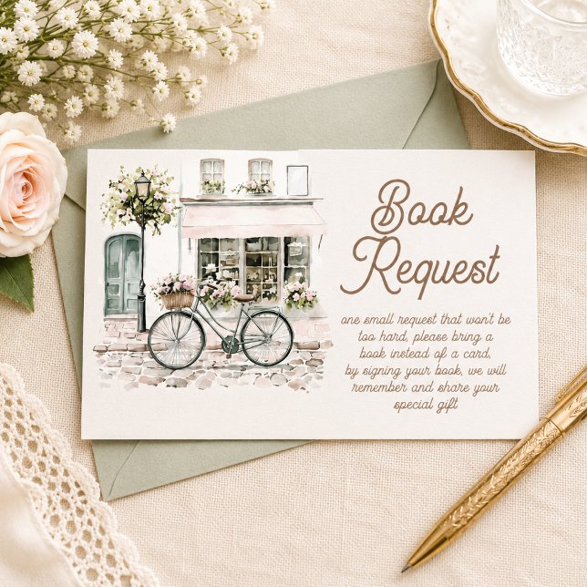 Bonjour Bebe Baby Shower Book Request Enclosure Card (Creator Uploaded)