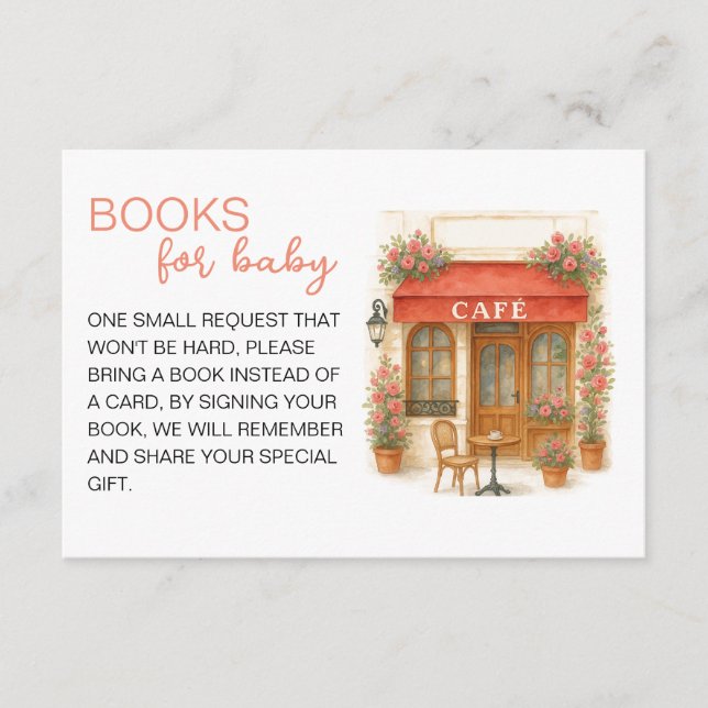 Bonjour Bebe Baby Shower Books for baby Enclosure Card (Front)