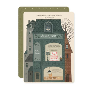 Bonjour Bebe Baby Shower  Invitation