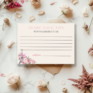 Bonjour Bebe Baby shower Parenting Tip Carte Jar