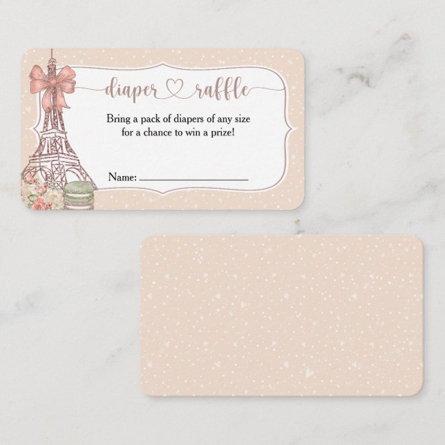 Bonjour Bebe Beige Parisienne Carte Raffle (Devant / Derrière)