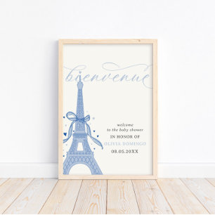 Bonjour Bébé Blue Paris Tour Eiffel Affiche de bie