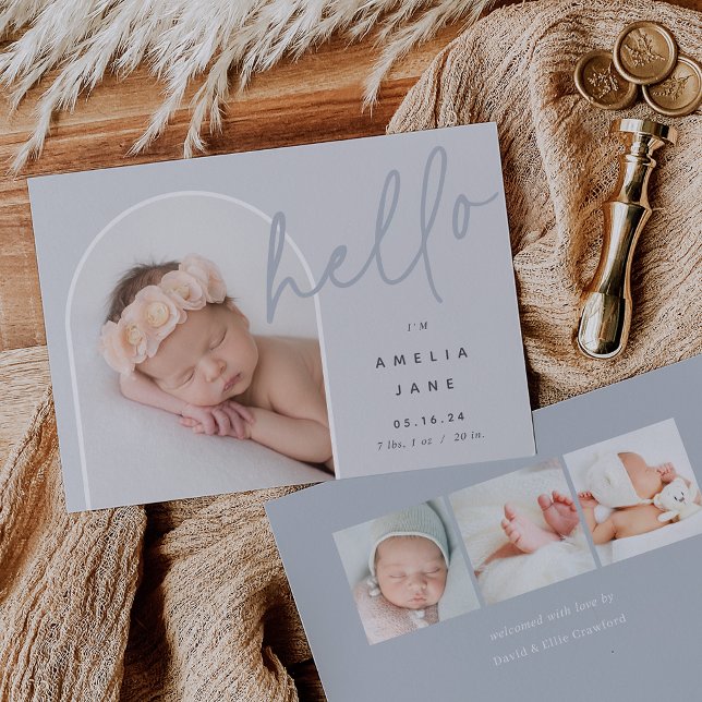 Bonjour bébé | Faire-part de naissance photo (Créateur téléchargé)