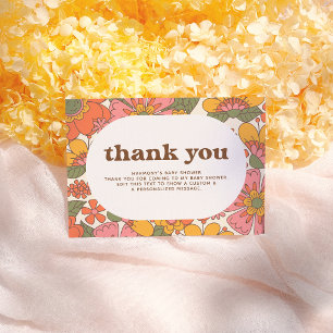 Bonjour Bébé   Fleurs Rétro Groovy Bohème Merci