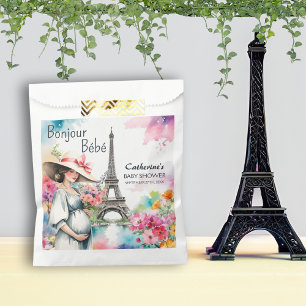 Bonjour Bebe Floral Eiffel Tower Paris Baby Shower Favour Bag
