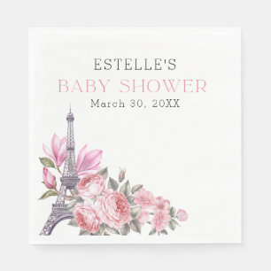 Bonjour Bebe Floral French Baby Shower Napkin