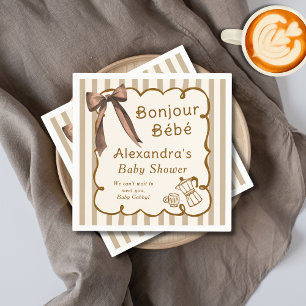 Bonjour Bebe French Coffee Shop Themed Baby Shower Napkin