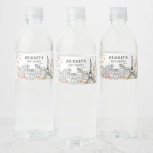 Bonjour Bebe French Gender Neutral Baby Shower Water Bottle Label