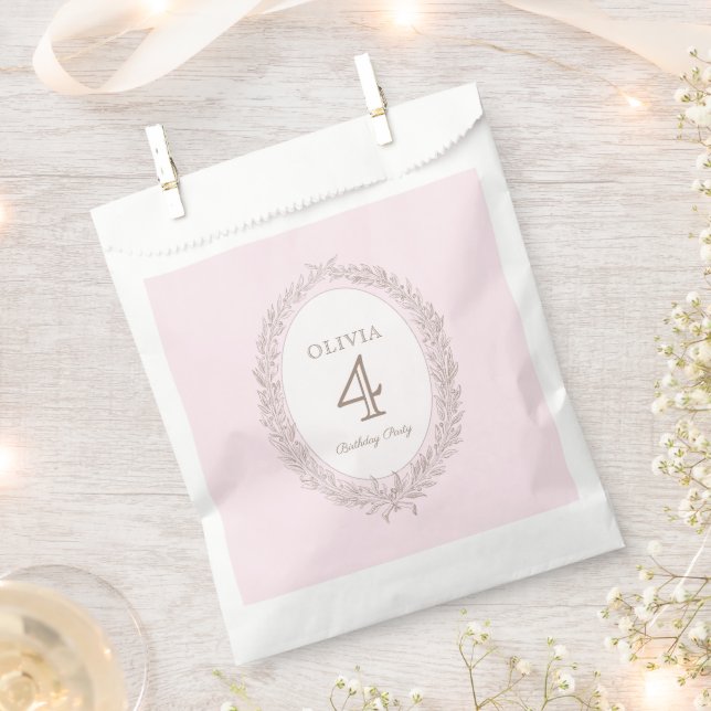 Bonjour Bebe French Patisserie Birthday Party Pink Favour Bag (Clipped)