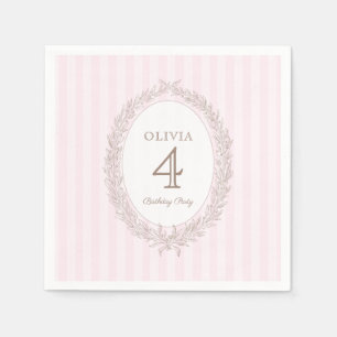 Bonjour Bebe French Patisserie Birthday Party Pink Napkin