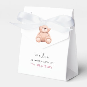 Bonjour Bebe French Watercolor Bear Baby Shower Fa Favor Box