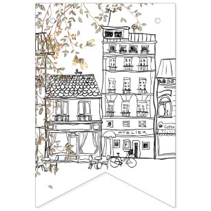 Bonjour Bebe Gender Neutral Baby Shower Bunting Flags