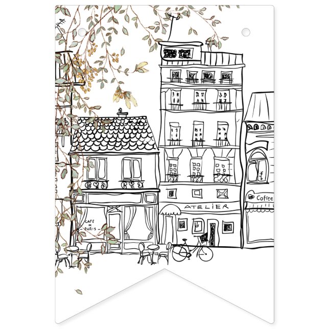 Bonjour Bebe Gender Neutral Baby Shower Bunting Flags (Eleventh Flag)