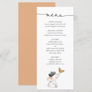 Bonjour Bebe Menu Baby shower Eléphant Français