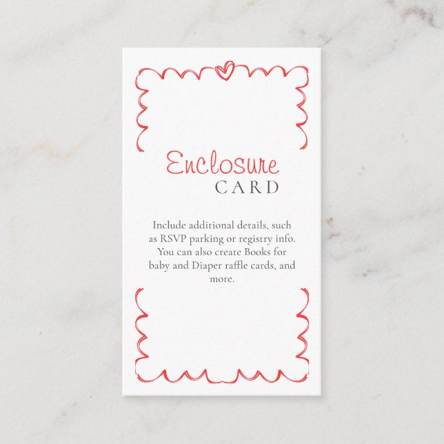 Bonjour Bébé Milk and Cookies Modern Baby Shower Enclosure Card (Front)