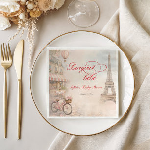 Bonjour Bébé Paris Baby Shower Napkin
