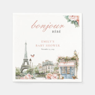 Bonjour Bébé Paris French Baby Shower Napkin