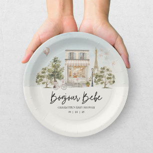 Bonjour Bebe Paris French Baby Shower Paper Plate