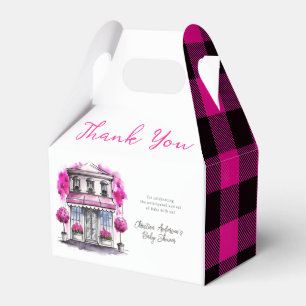 Bonjour Bebe Paris French Pink Black Baby Shower Favor Box