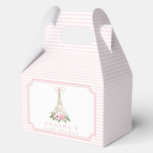 Bonjour Bebe Paris French Pink Eiffel Baby Shower Favor Box