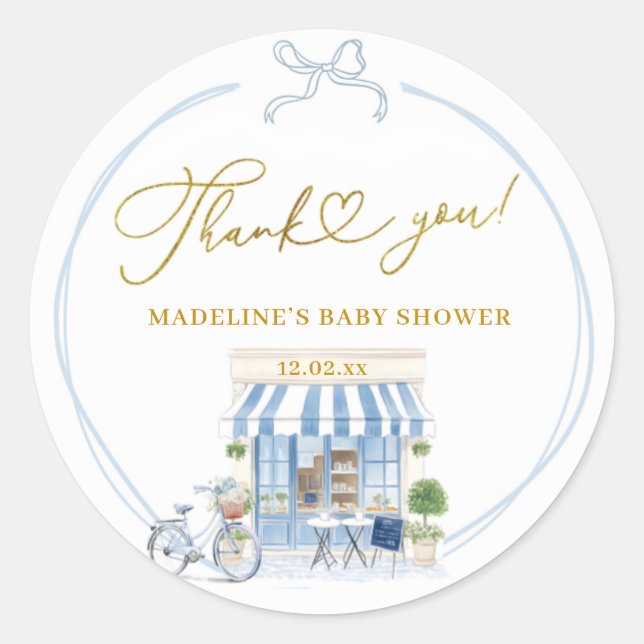 Bonjour bébé Parisan café Merci Stickers (Devant)