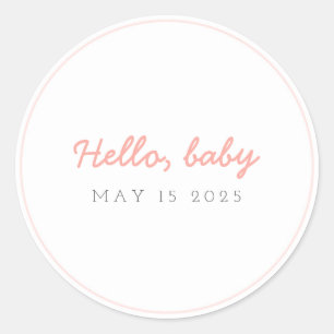 Bonjour Bébé Peach Autocollant