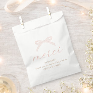 Bonjour Bébé Pink Paris Coquette Bow Baby Shower Favour Bag