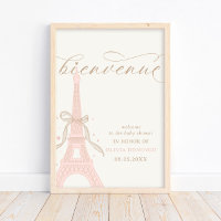 Bonjour Bébé Pink Paris Eiffel Tower Welcome Sign