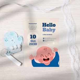 Bonjour bébé visage douche Invitation