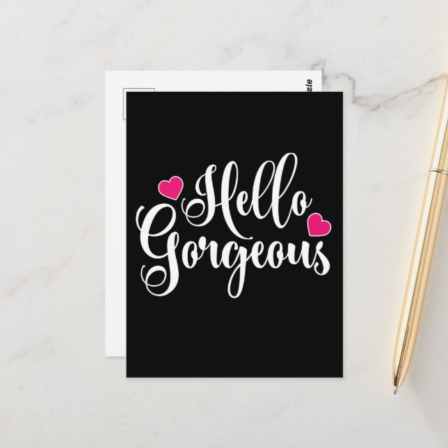 Bonjour belle carte postale (Devant/Arrière en situation)