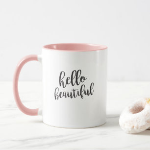 Bonjour belle citation de script Coffee Mug