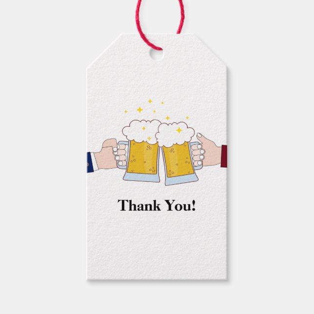 bonjour, bières, bière remercient étiquette cadeau (Devant)