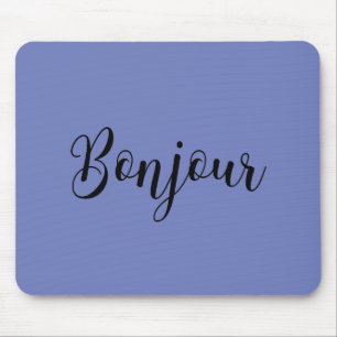 Bonjour-blackText Mouse Pad