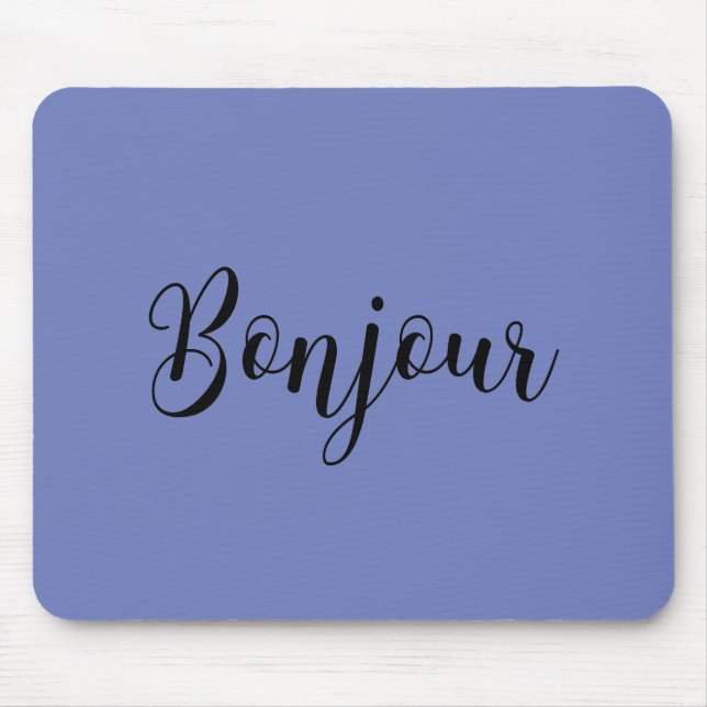 Bonjour-blackText Mouse Pad (Front)