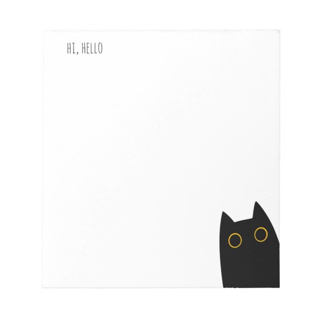 Bonjour, Bonjour, Mignonne Bloc-notes pour chat no (Devant)