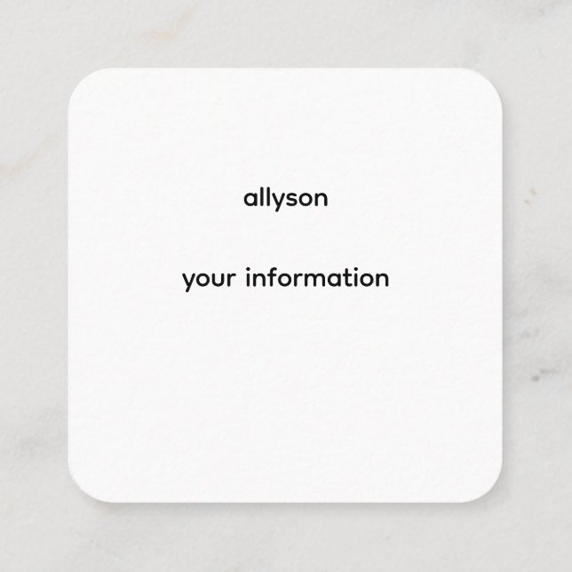 Bonjour Business Cards (Back)