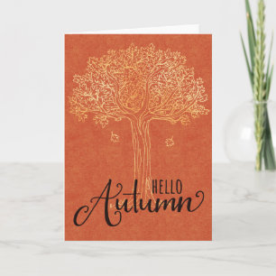 Bonjour Carte d'automne - Beau arbre d'or