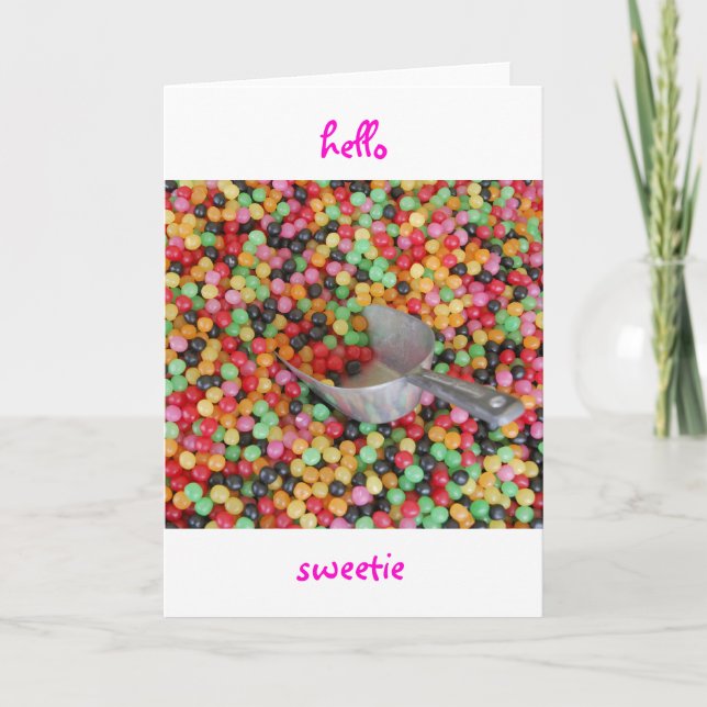 Bonjour carte de voeux de bonbon (Devant)