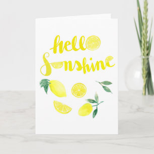 Bonjour carte de voeux de citrons de soleil