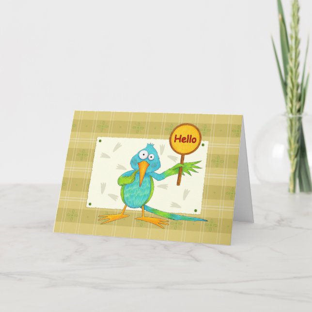 Bonjour carte de voeux de colibri (Devant)