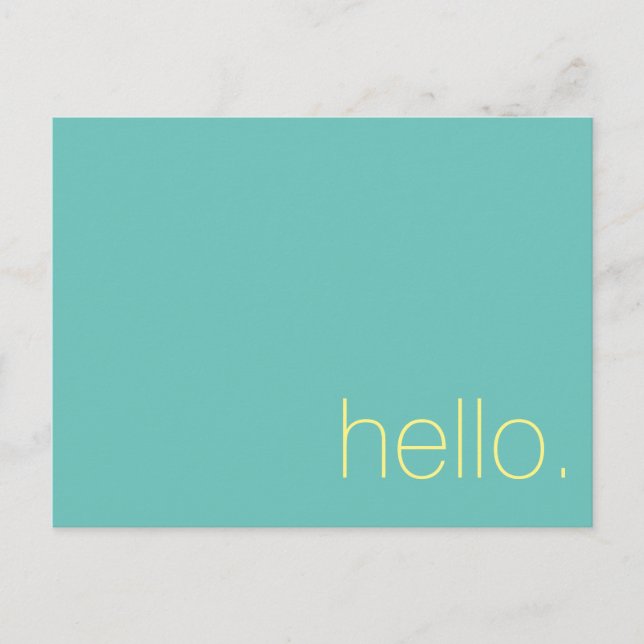 Bonjour, Carte postale. (Devant)