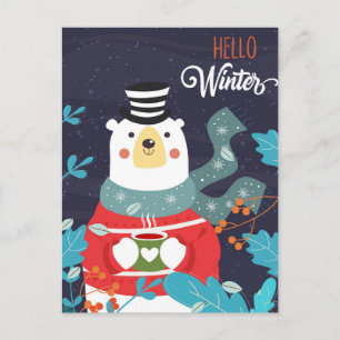 Bonjour Carte postale hiver