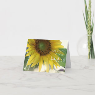 "Bonjour !" Carte pour notes photo de tournesol br